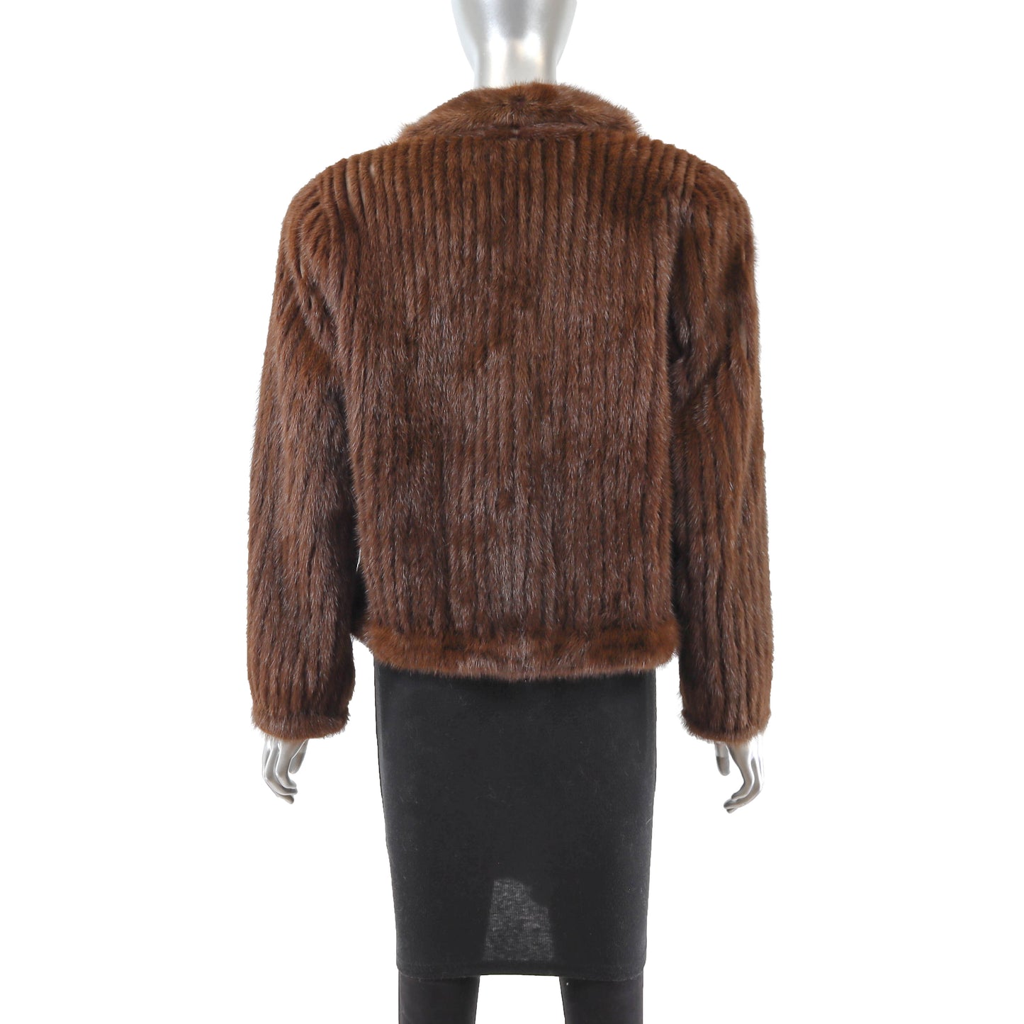 Brown Corded Mink Jacket- Size M