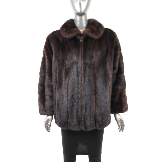 Brown Mink Jacket- Size L