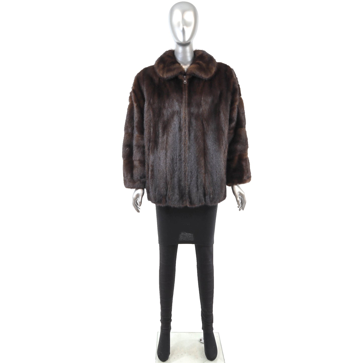Brown Mink Jacket- Size L