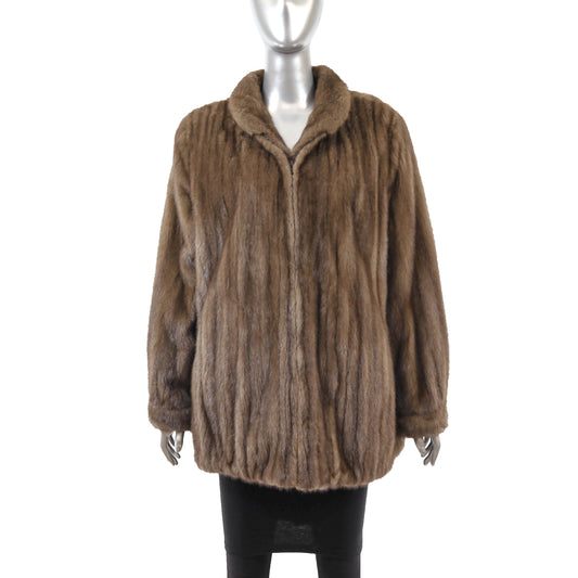 Brown Mink Jacket- Size XL