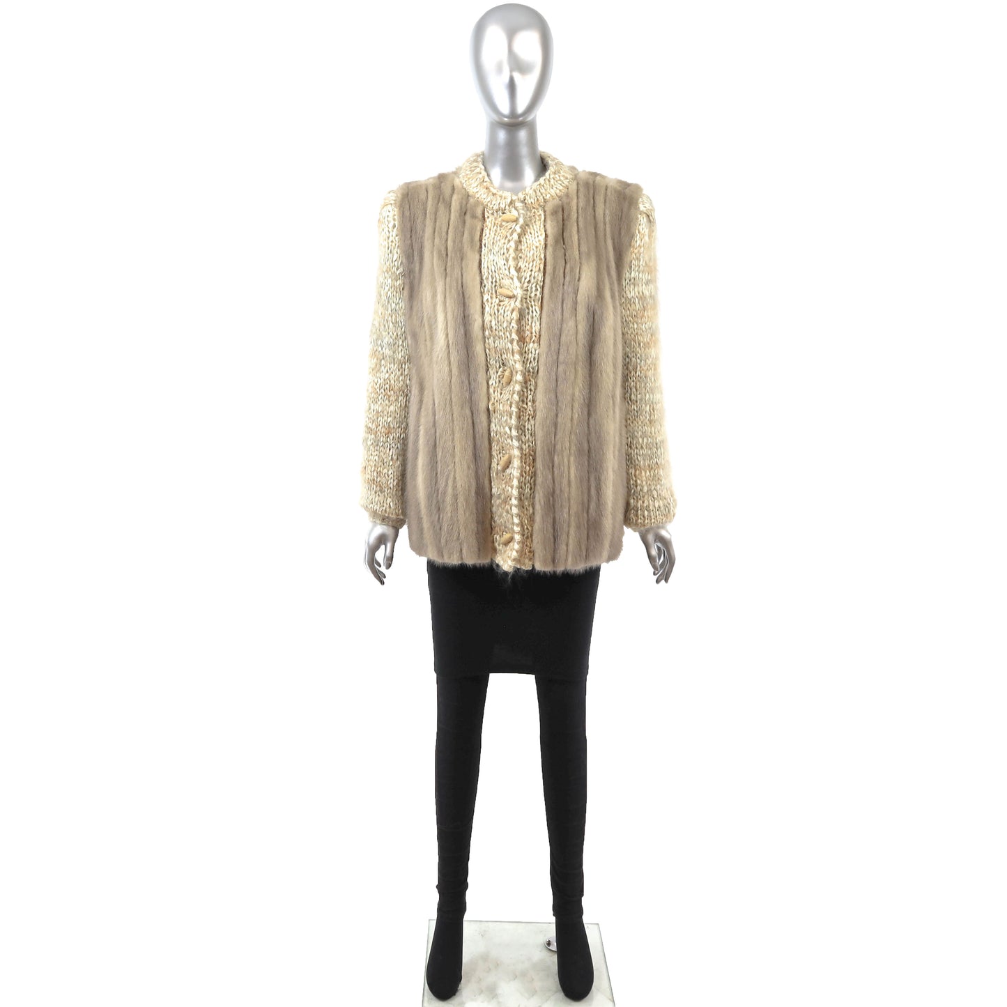 Pastel Mink and Knit Jacket- Size L