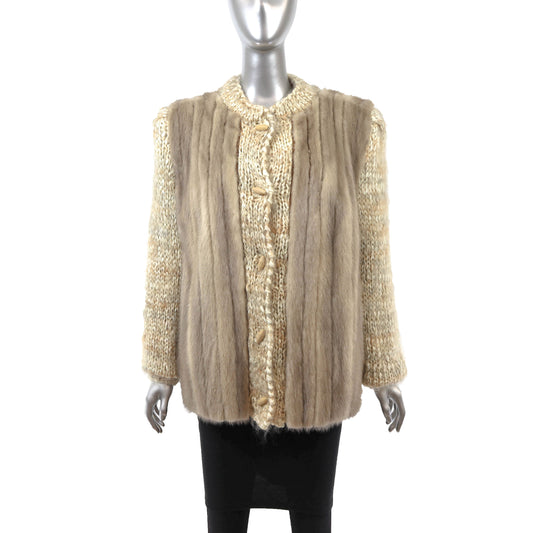 Pastel Mink and Knit Jacket- Size L