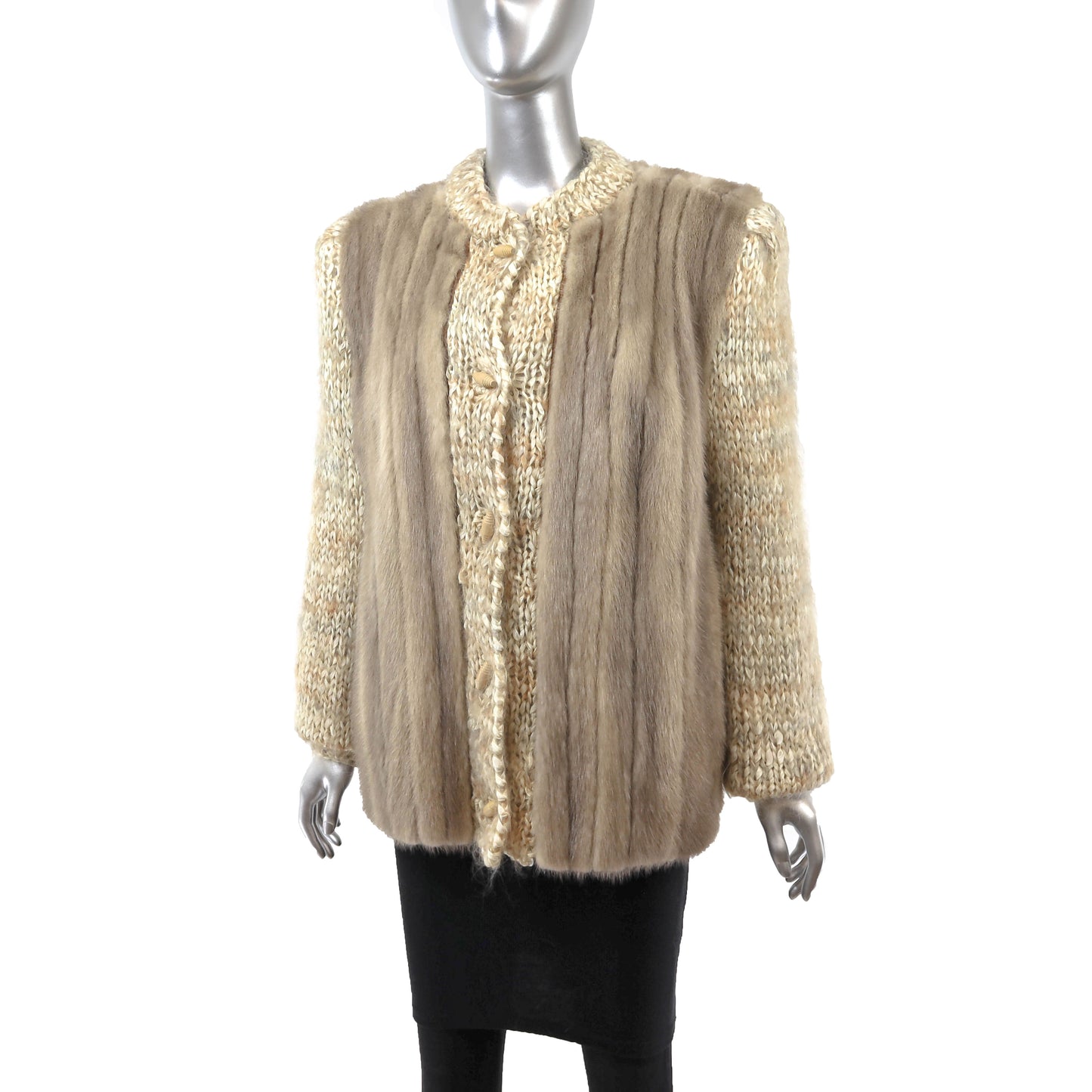 Pastel Mink and Knit Jacket- Size L