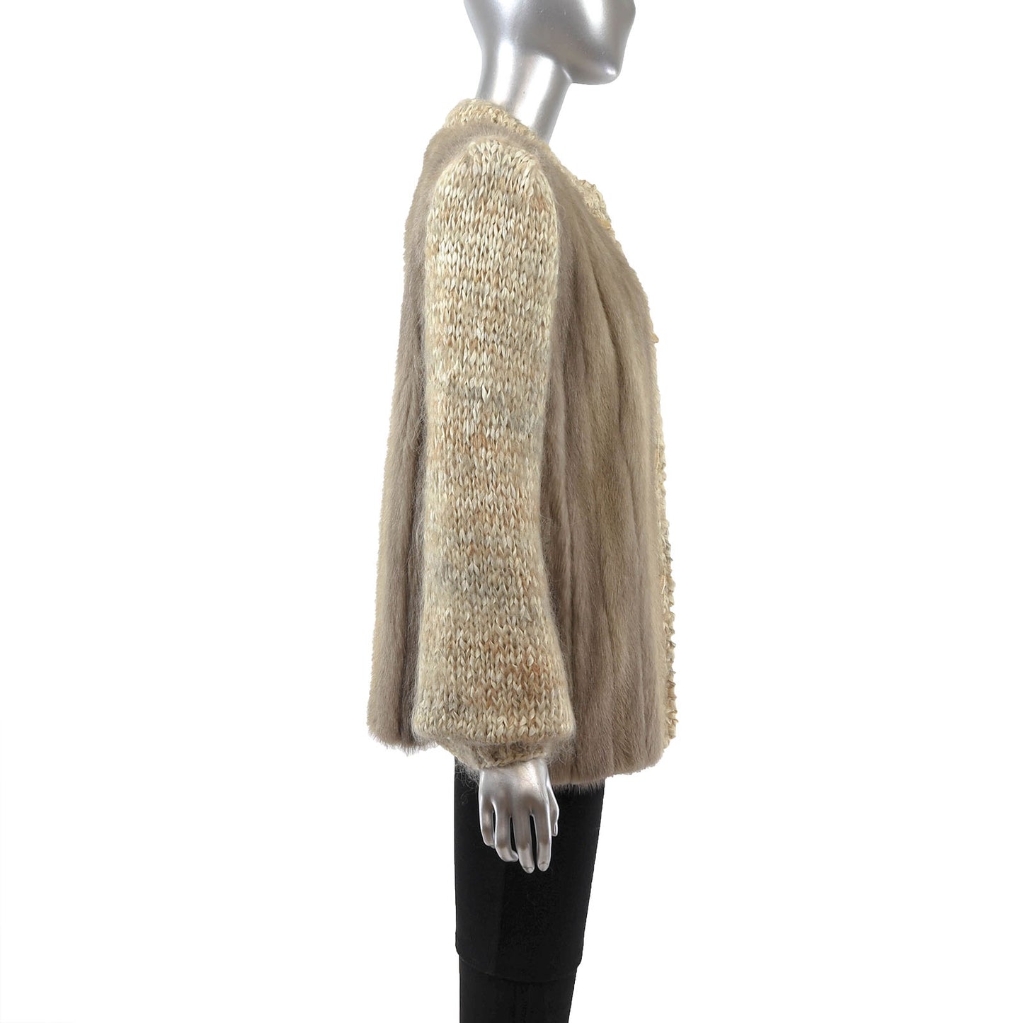 Pastel Mink and Knit Jacket- Size L