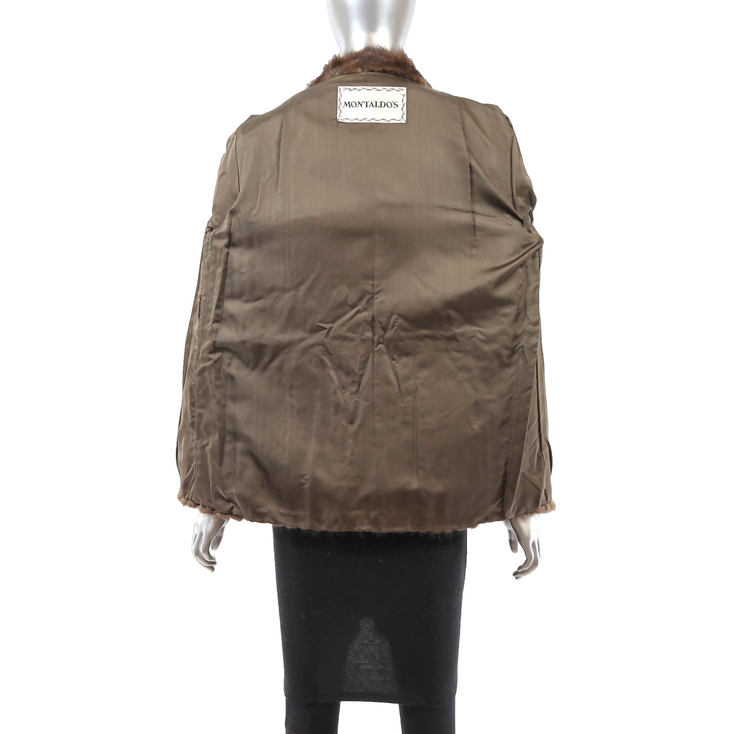 Brown Corded Mink Jacket- Size M