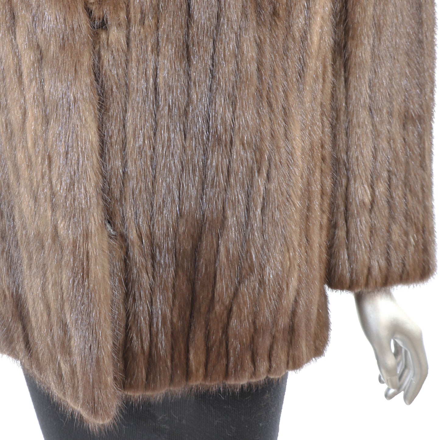 Brown Corded Mink Jacket- Size M