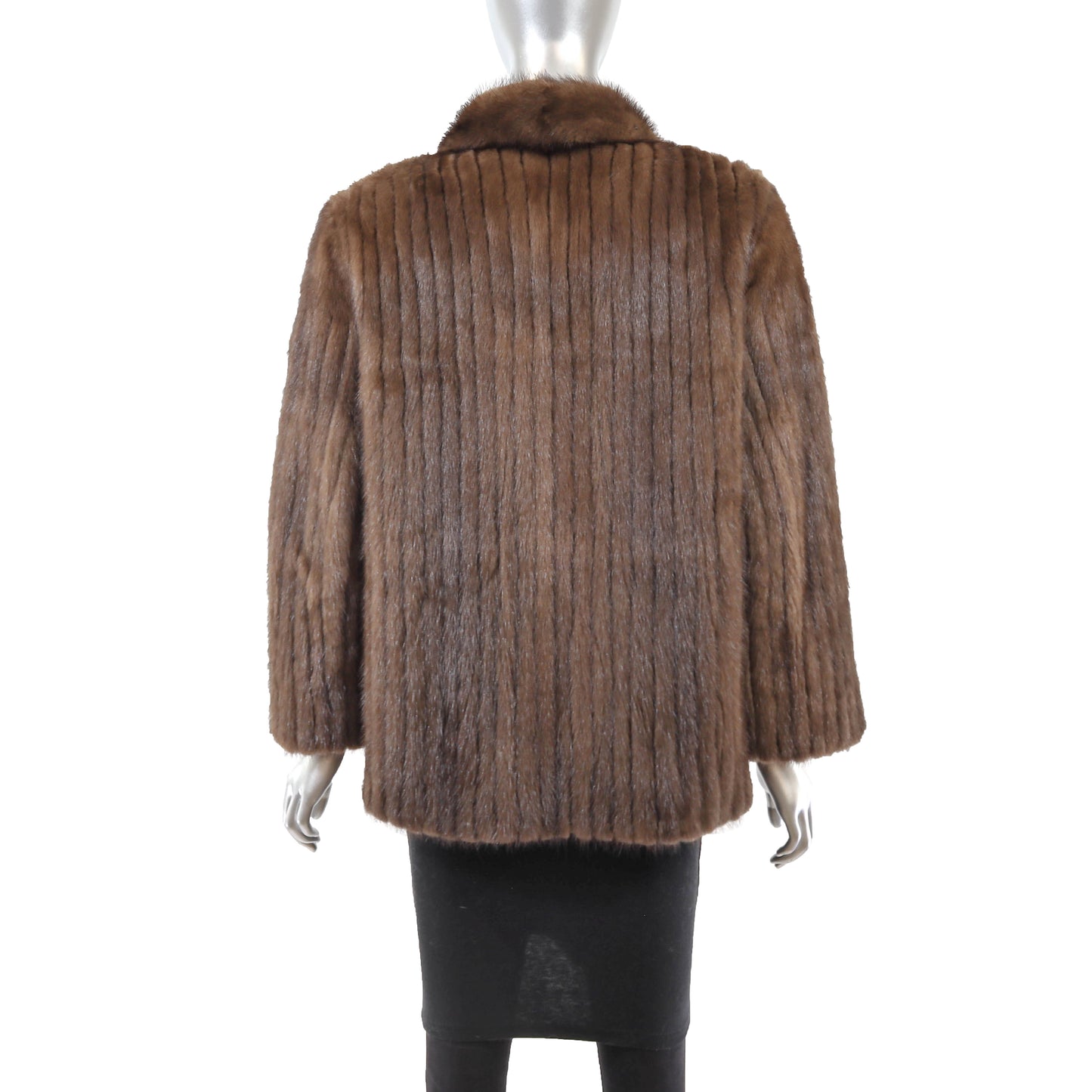 Brown Corded Mink Jacket- Size M