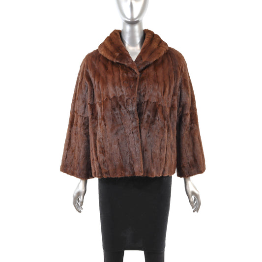 Brown Mink Jacket- Size M
