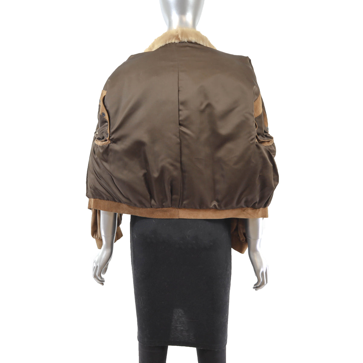 Light Brown Mink and Suede Jacket- Size S