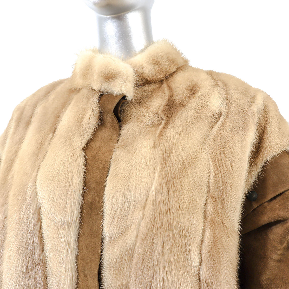 Light Brown Mink and Suede Jacket- Size S