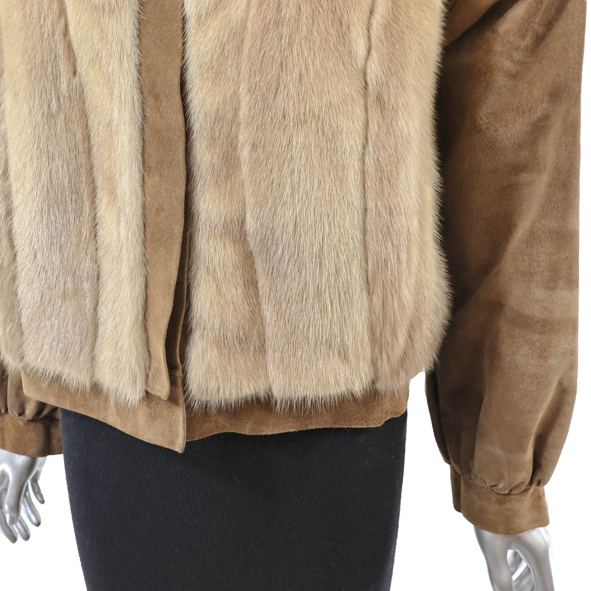 Light Brown Mink and Suede Jacket- Size S