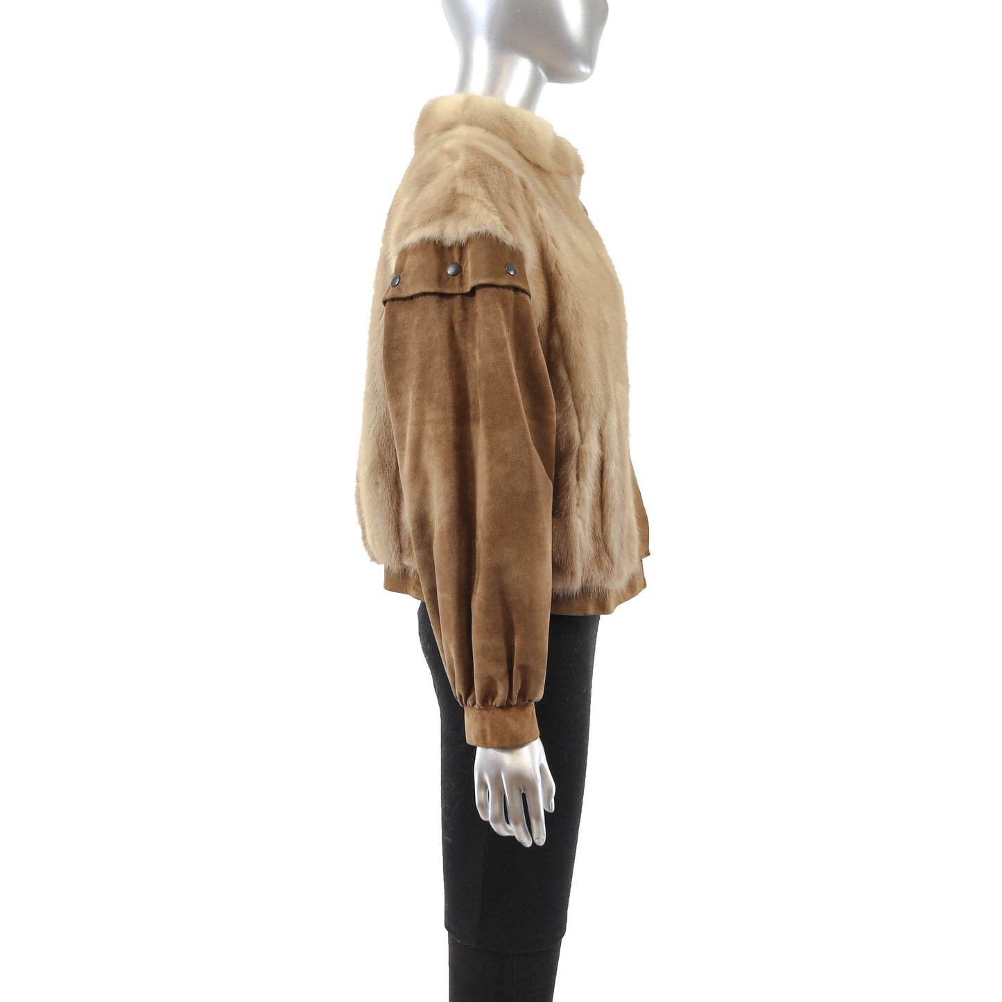Light Brown Mink and Suede Jacket- Size S