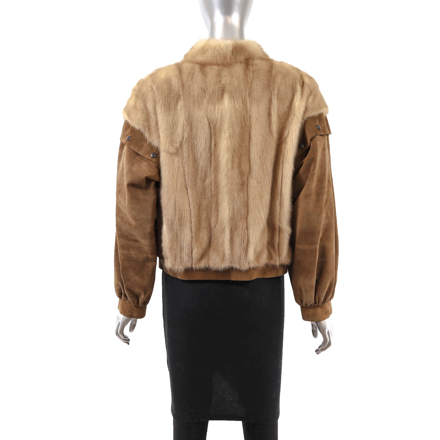 Light Brown Mink and Suede Jacket- Size S