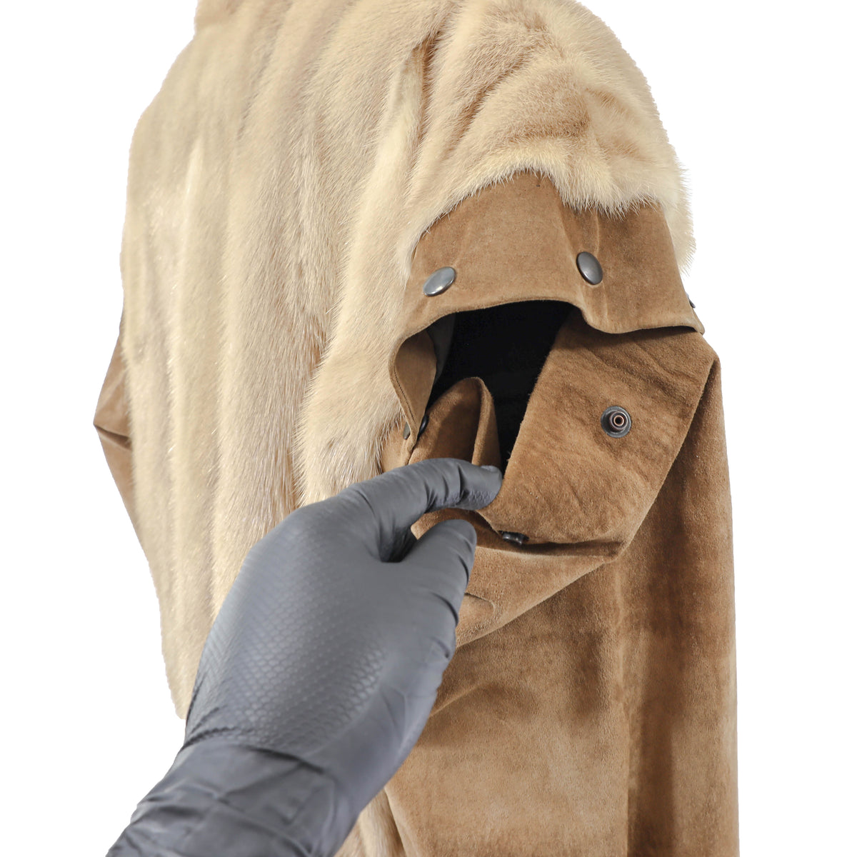 Light Brown Mink and Suede Jacket- Size S
