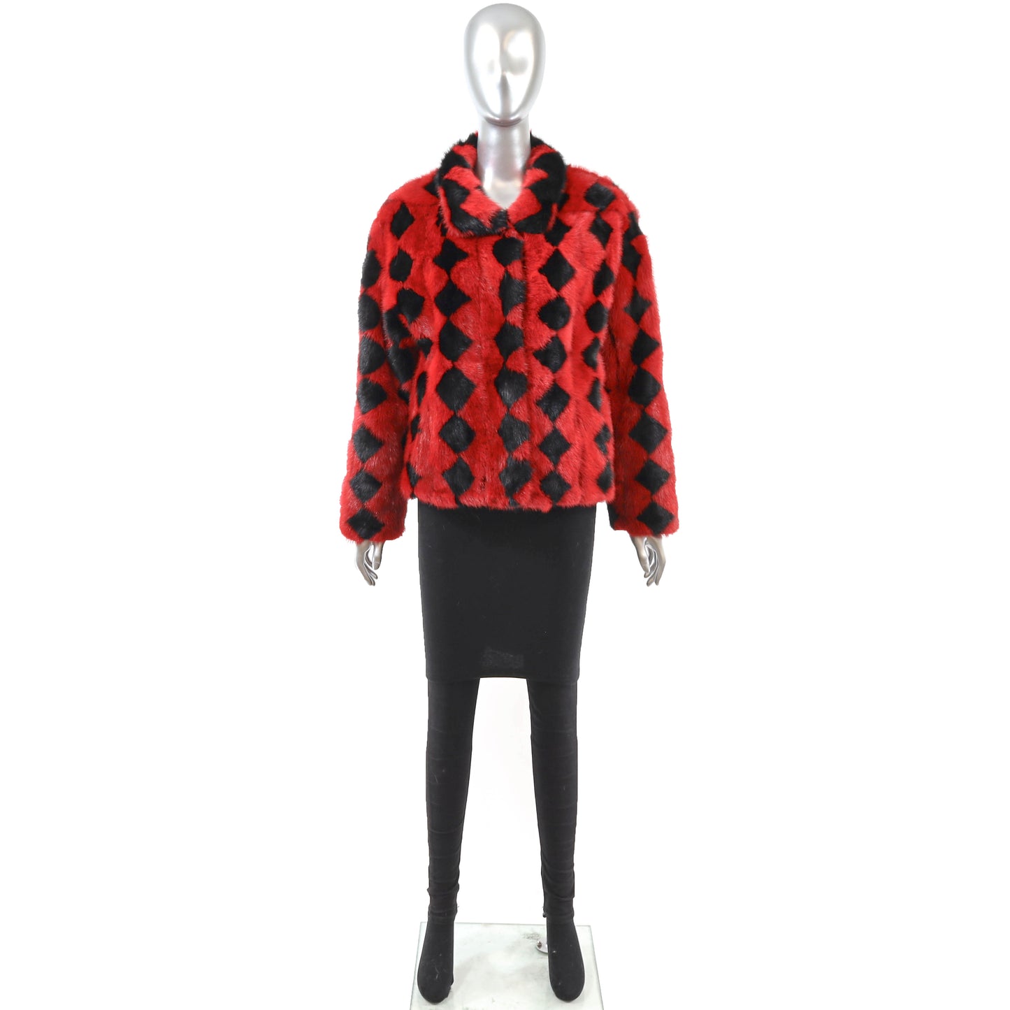 Red Mink Jacket- Size M