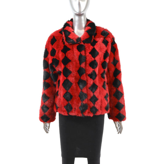 Red Mink Jacket- Size M