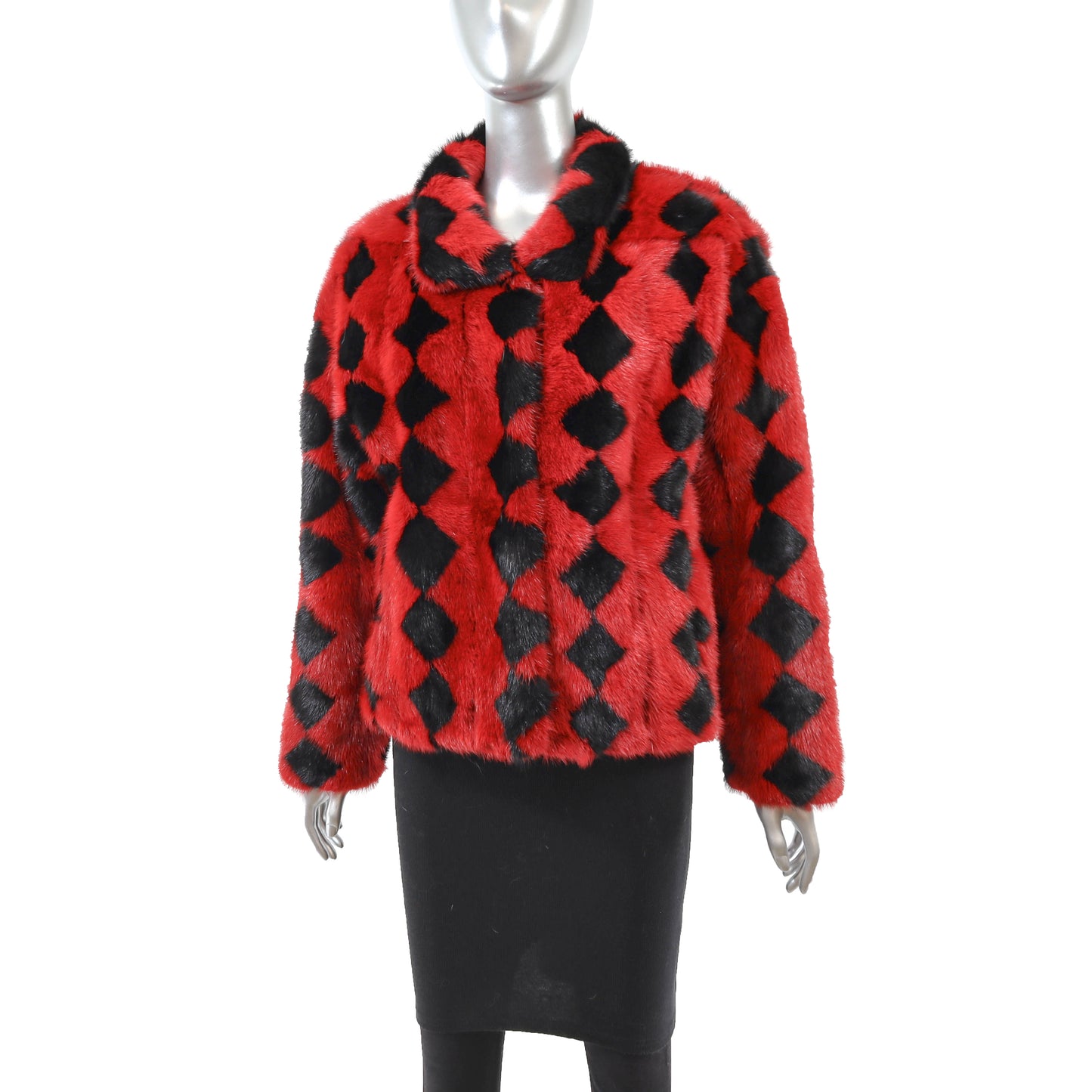 Red Mink Jacket- Size M