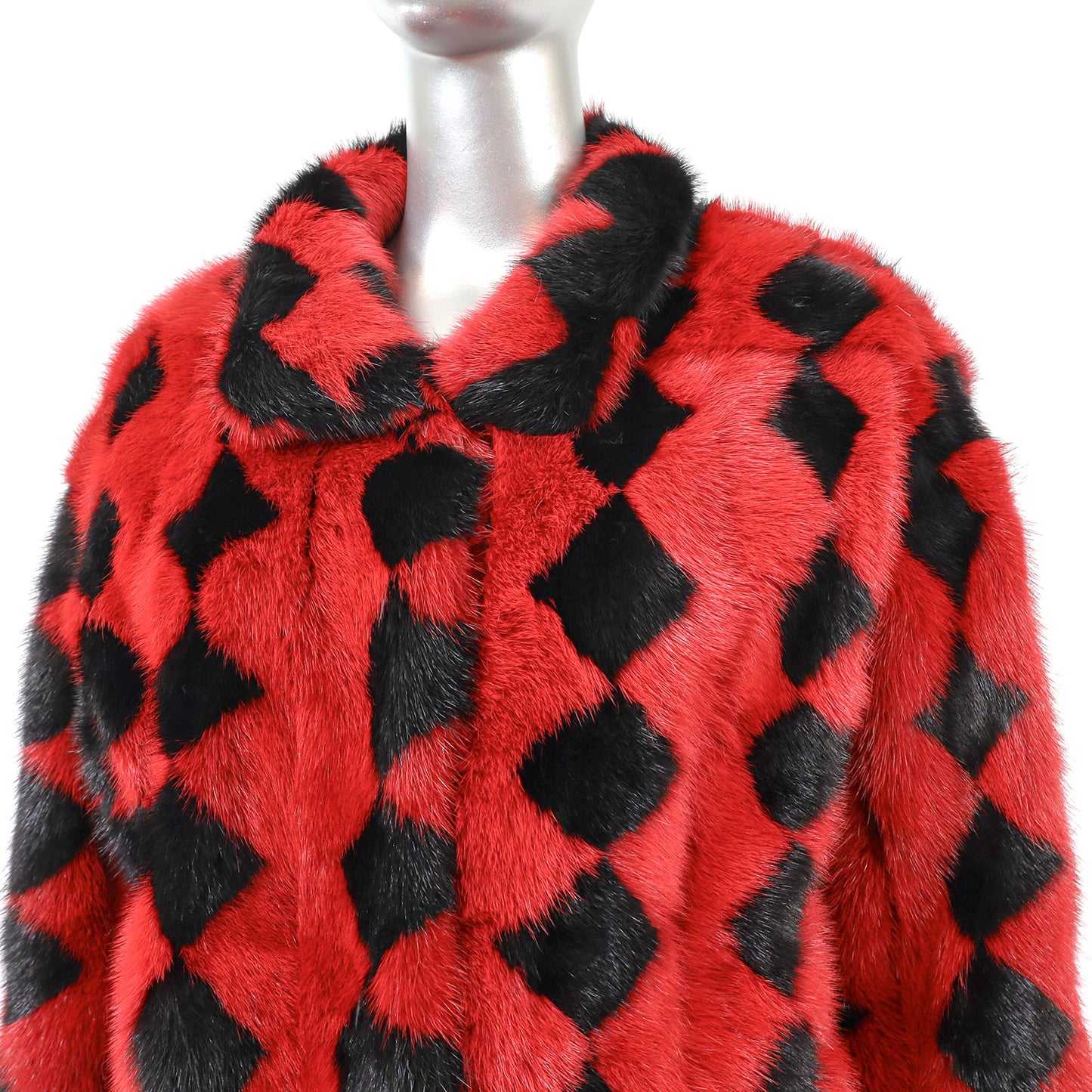 Red Mink Jacket- Size M