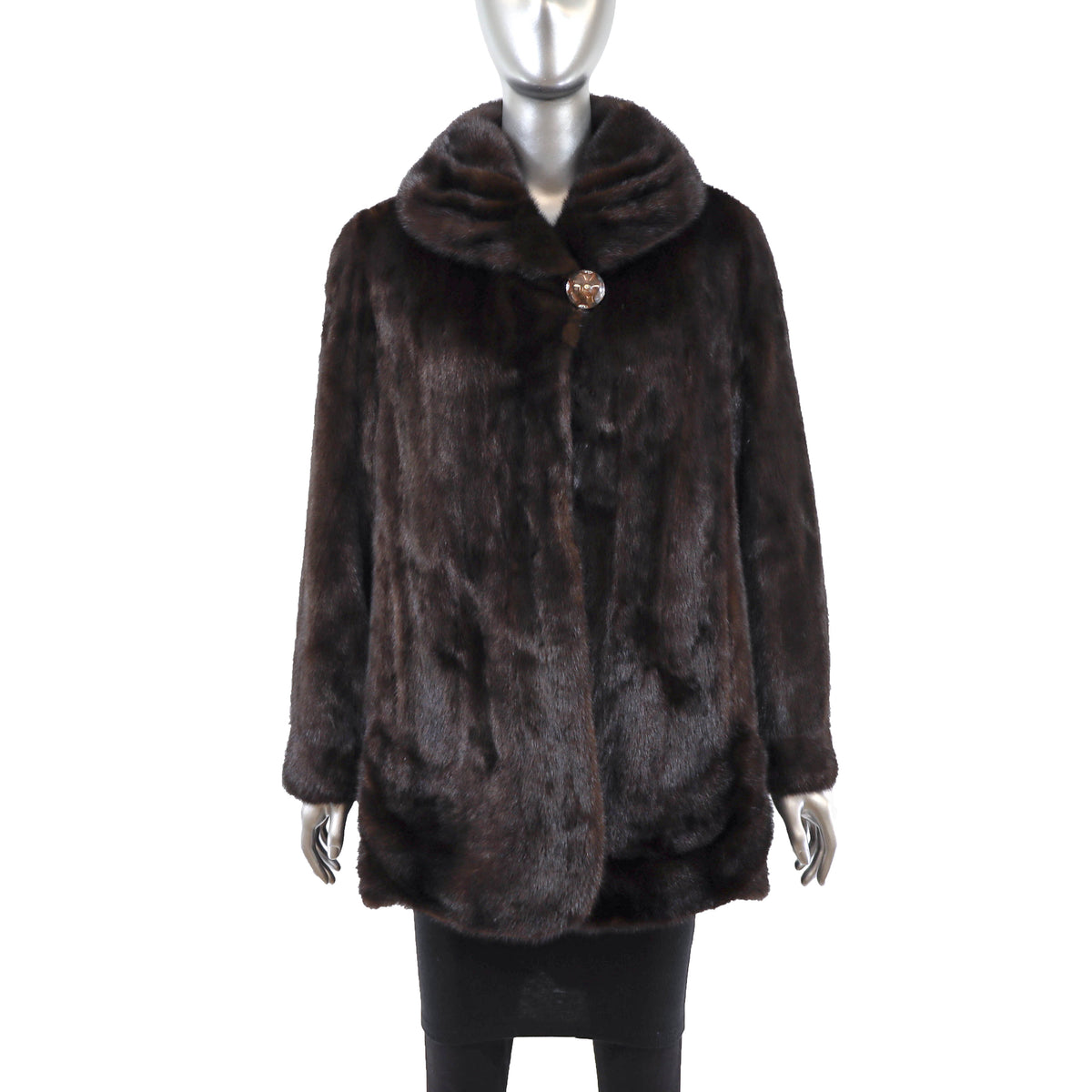 Dark Brown Mink Jacket- Size L