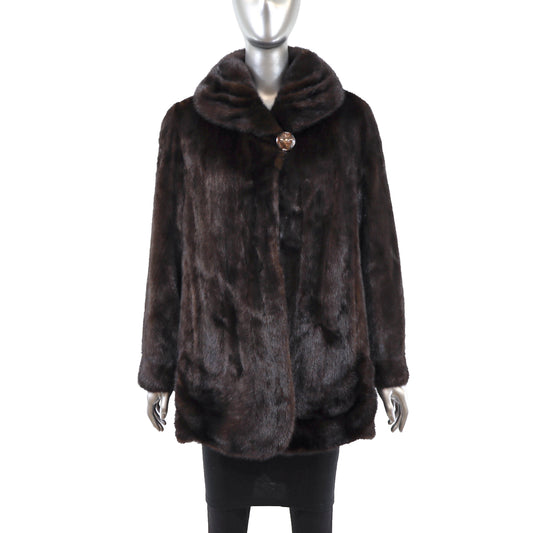 Dark Brown Mink Jacket- Size L