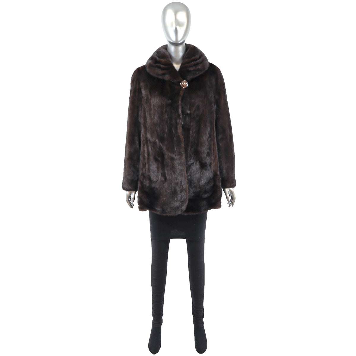 Dark Brown Mink Jacket- Size L