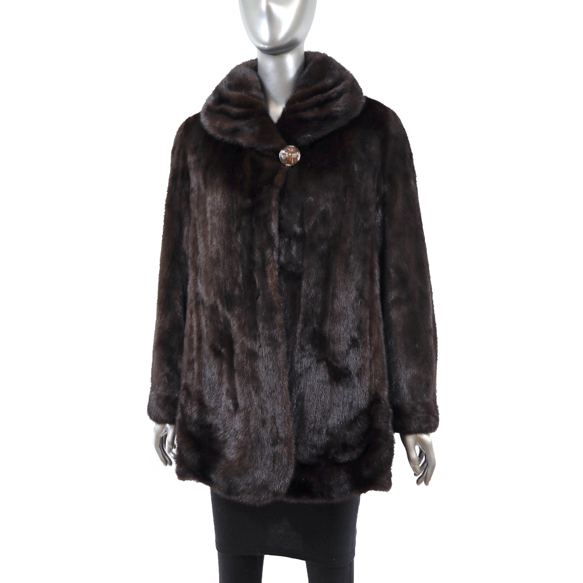 Dark Brown Mink Jacket- Size L