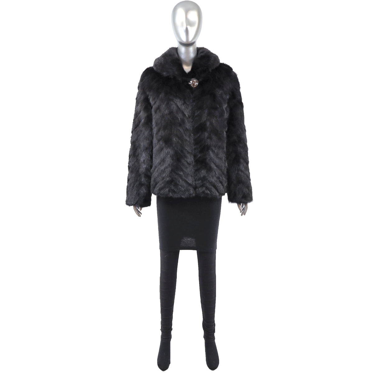 Black Mink Jacket- Size M