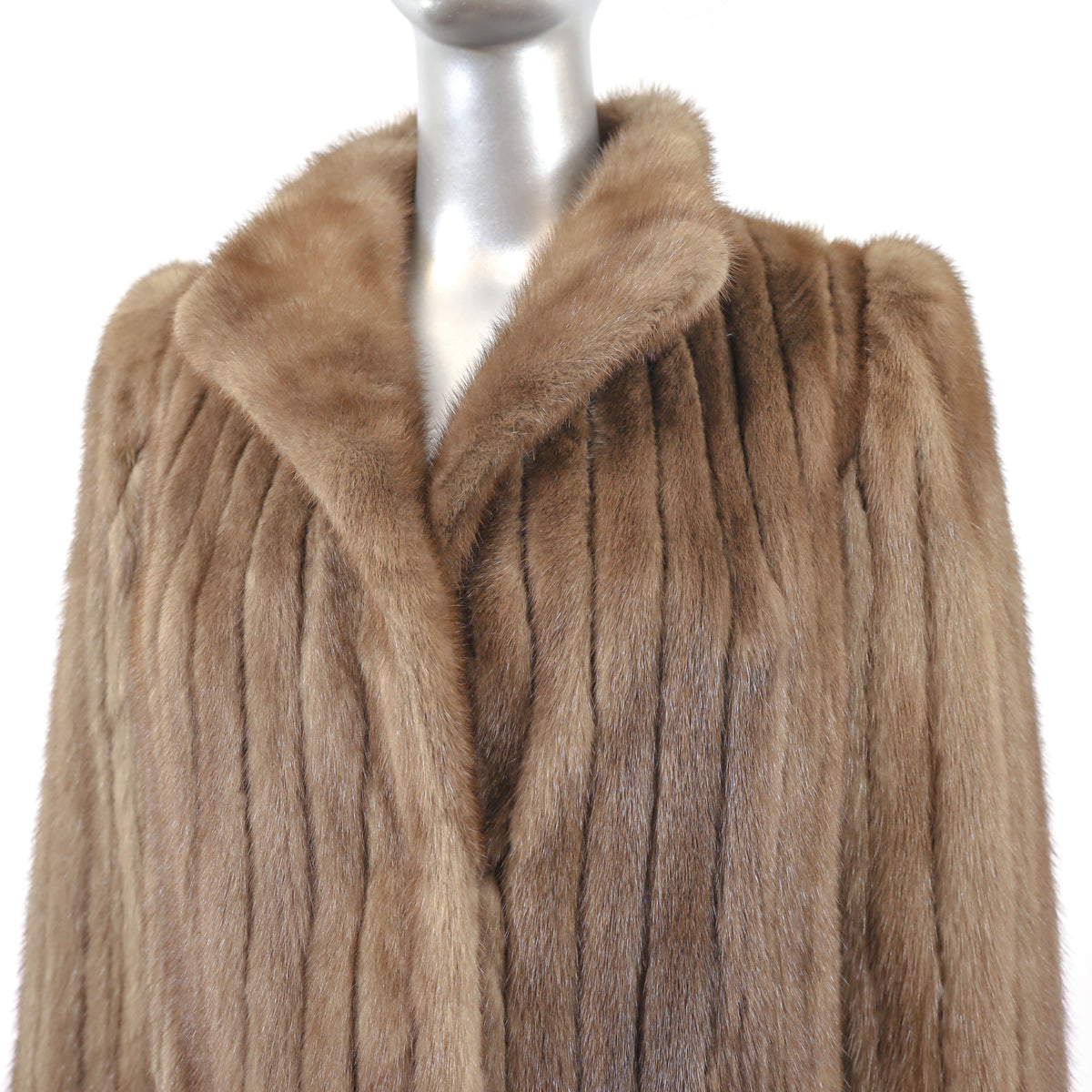 Brown Corded Mink Jacket- Size S