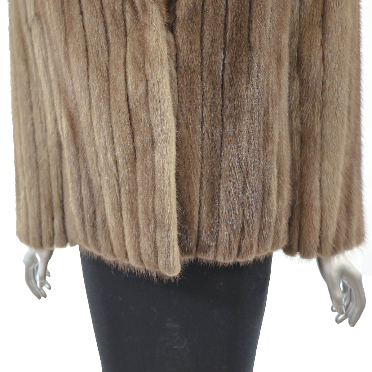 Brown Corded Mink Jacket- Size S