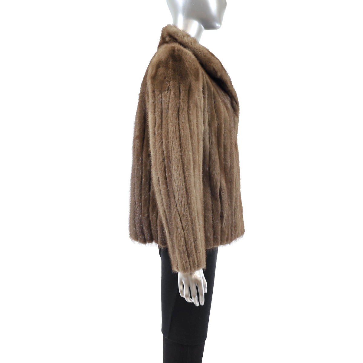 Brown Corded Mink Jacket- Size S