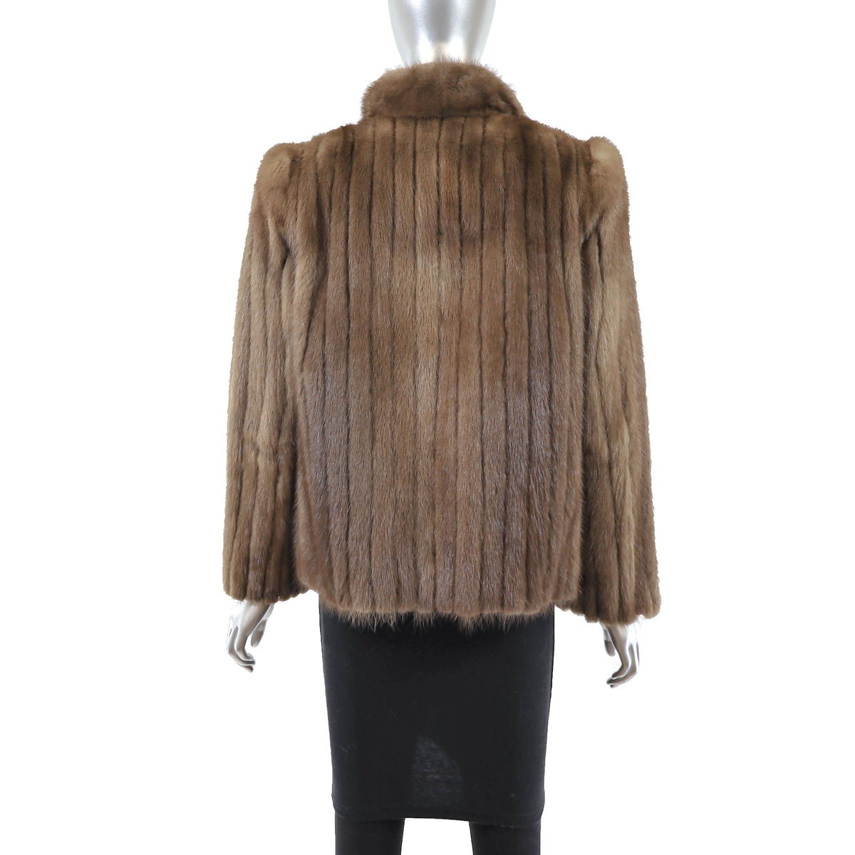 Brown Corded Mink Jacket- Size S