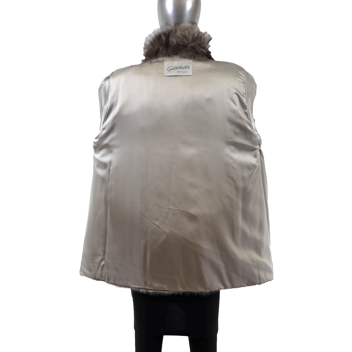 Grey Mink Jacket with Fox Tuxedo- Size L