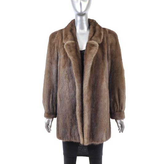 Brown Mink Jacket- Size S-M