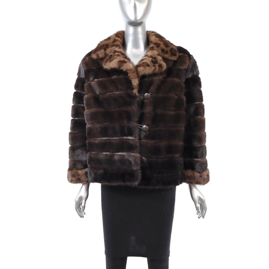 Brown Mink Jacket- Size S-M