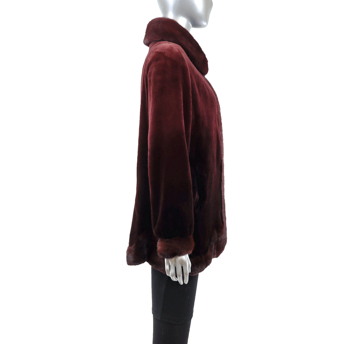 Burgundy Sheared Mink Jacket- Size M-L