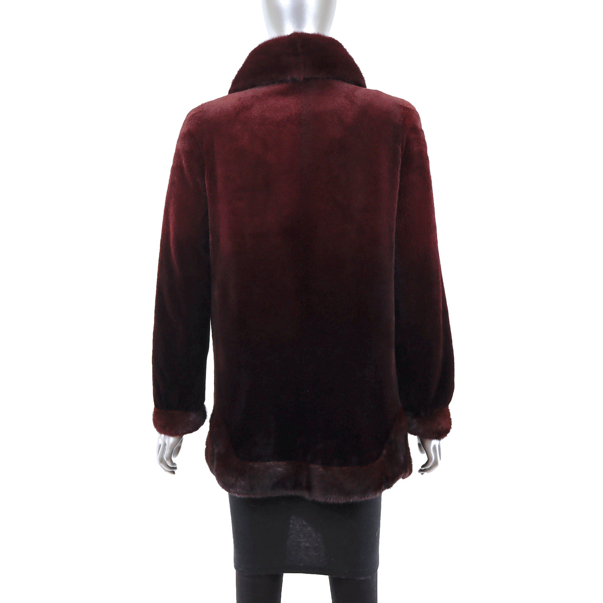 Burgundy Sheared Mink Jacket- Size M-L