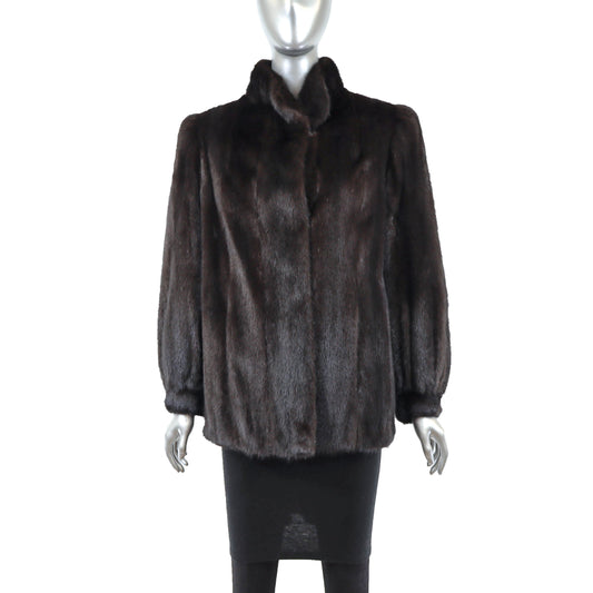 Dark Brown Mink Jacket- Size S