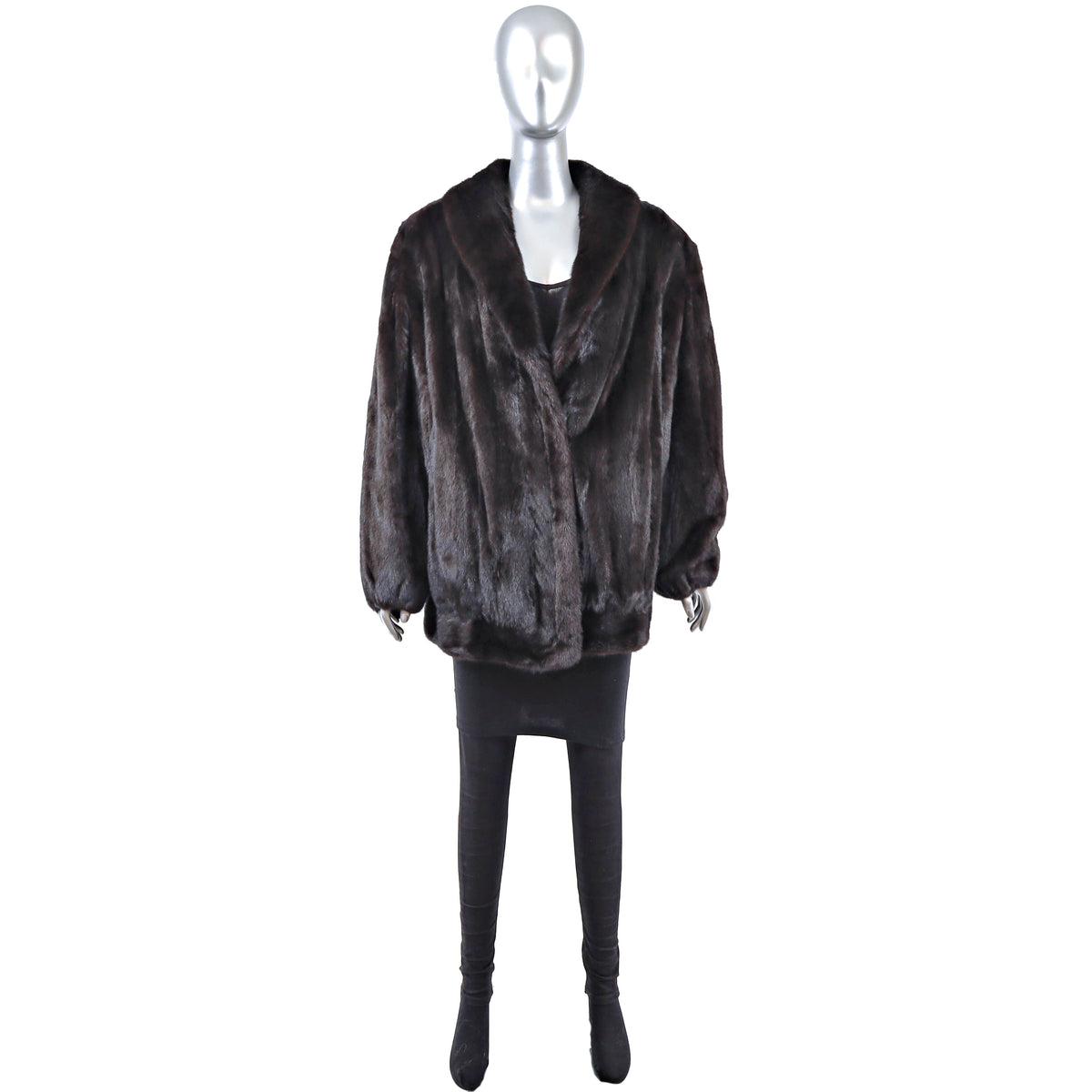Dark Brown Mink Jacket- Size XL