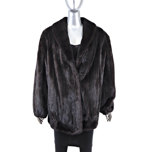 Dark Brown Mink Jacket- Size XL