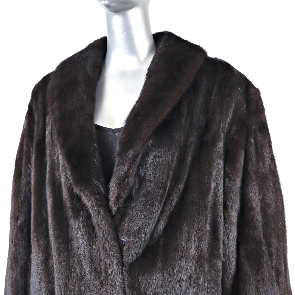 Regular Brown Color Dark Brown Mink Jacket- Size XL – VintageFurs