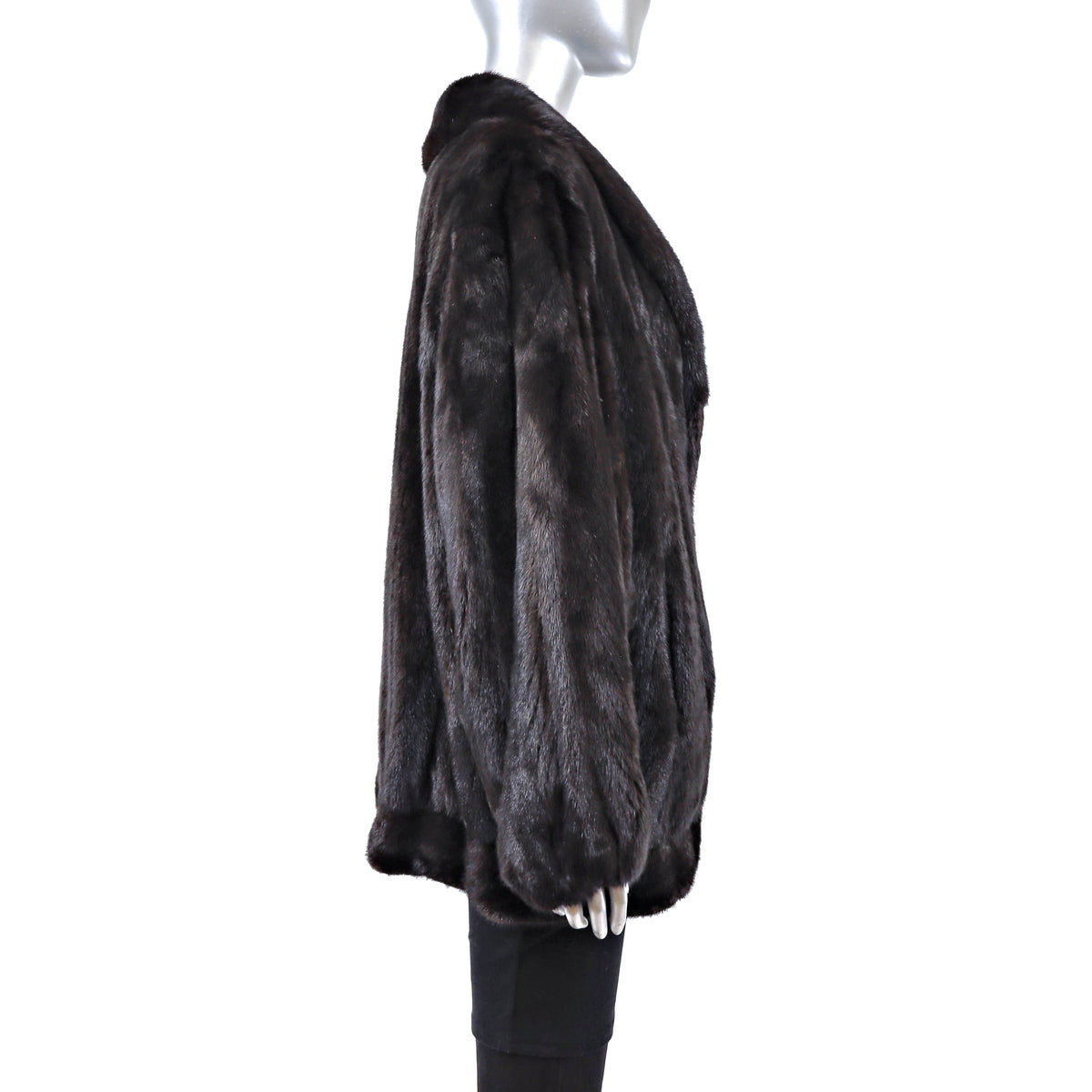Dark Brown Mink Jacket- Size XL