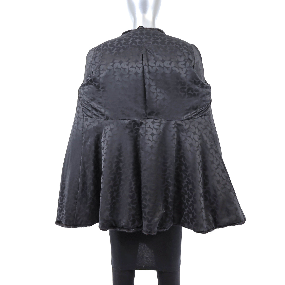 Black Hooded Mink Jacket- Size M