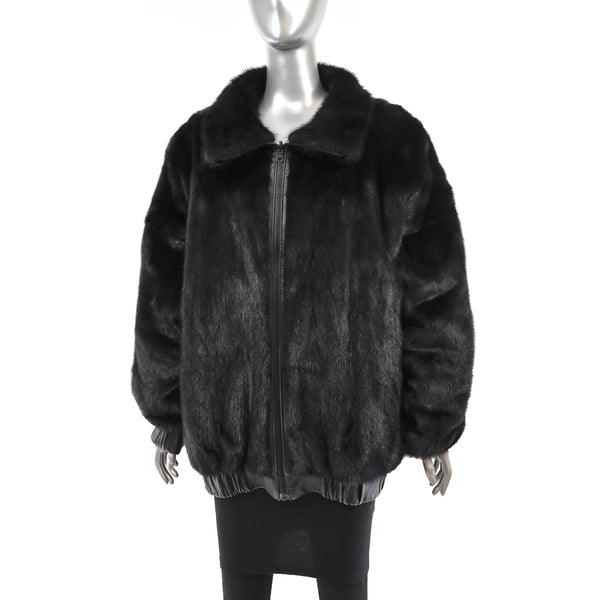 Mahogany Mink Jacket Reversible to Leather- Size L