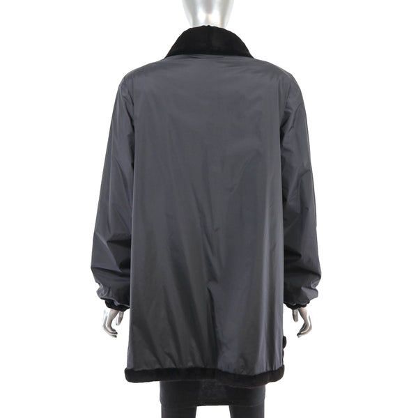 Sheared Mink Jacket Reversible to Taffeta- Size L