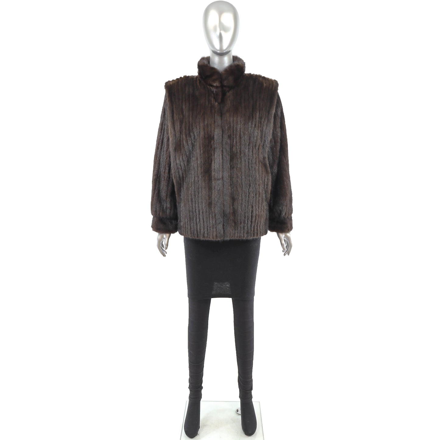 Dark Brown Mink Corded Jacket- Size M