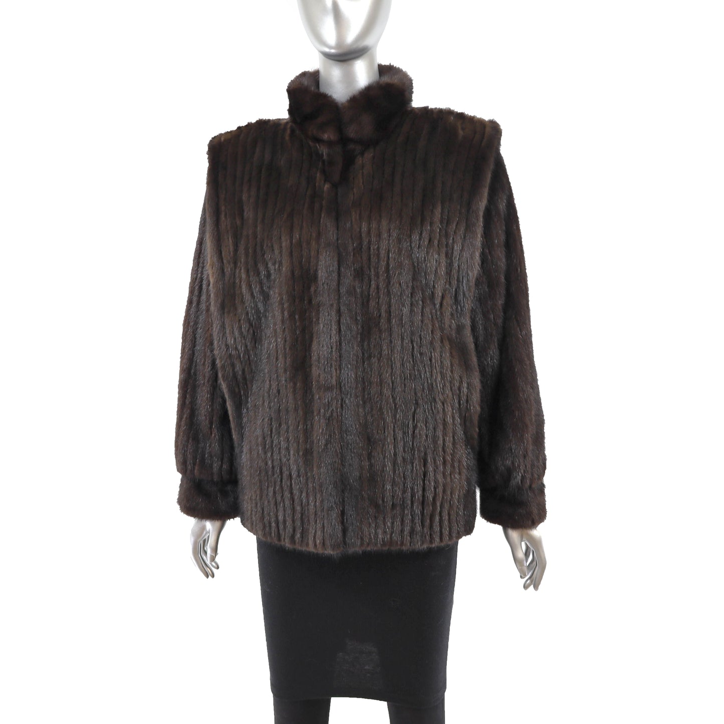 Dark Brown Mink Corded Jacket- Size M
