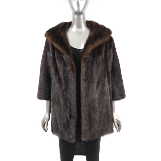 Brown Mink Jacket - Size M