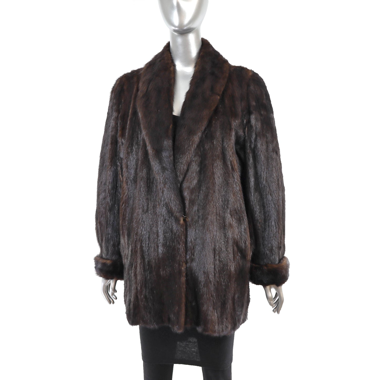 Dark Brown Mink Jacket - Size M