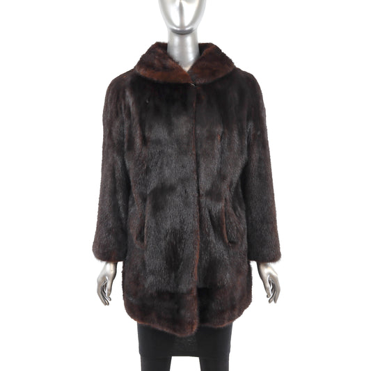 Brown Mink Jacket- Size XL