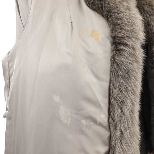Avanti Autumn Haze Corded Mink Jacket with Fox Tuxedo- Size M